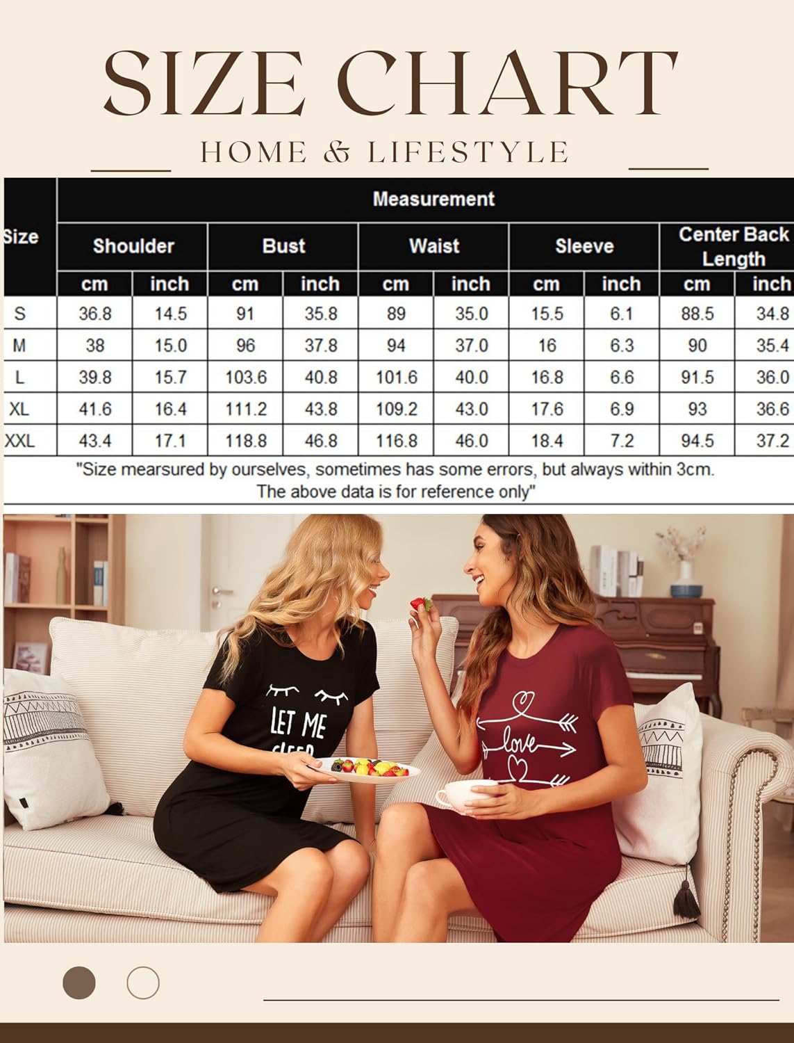 Ekouaer Womens Nightgown Short Sleeve Night Dress Printed Sleepwear Soft Sleep Shirt S-3XL - Image 7