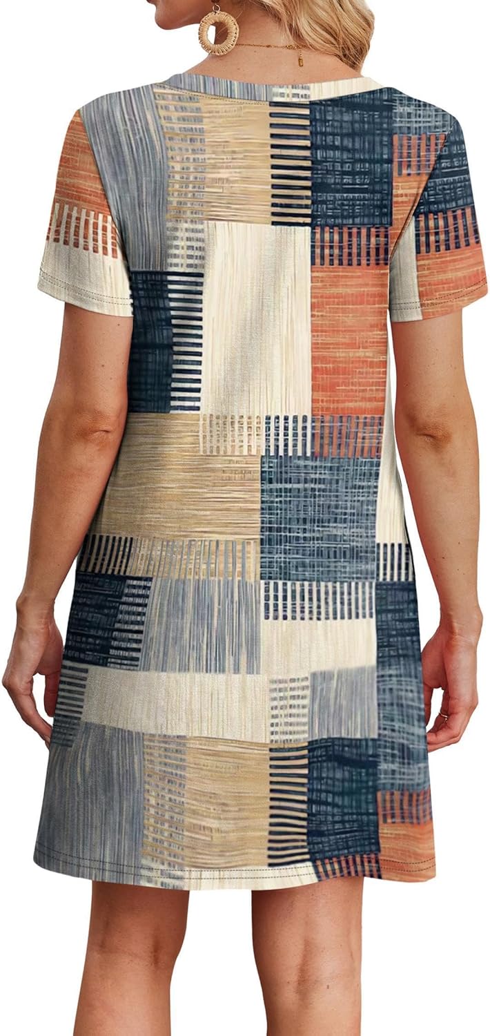 WIHOLL Boho Summer Dresses for Women Casual Loose T Shirt Dress with Pockets Beach Vacation Outfits S-4XL - Image 4
