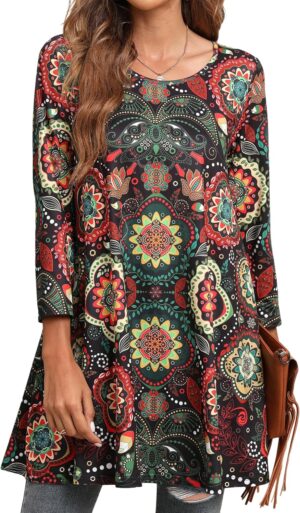 ENMAIN Womens Tops 3/4 Sleeve Tunic...