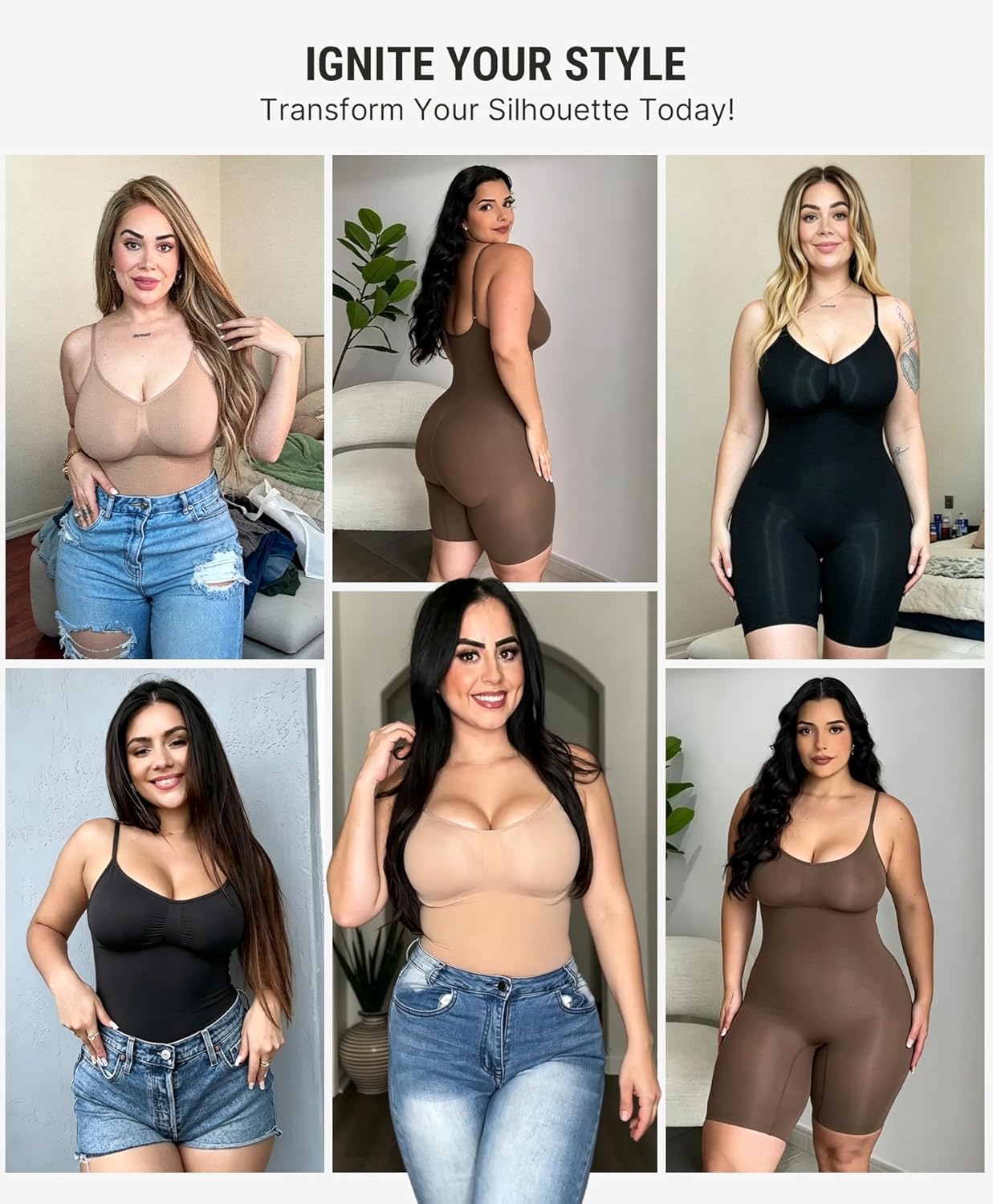 FeelinGirl Shapewear Tummy Control Seamless Bodysuit Hip Enhancer Body Shaper for Women - Image 5