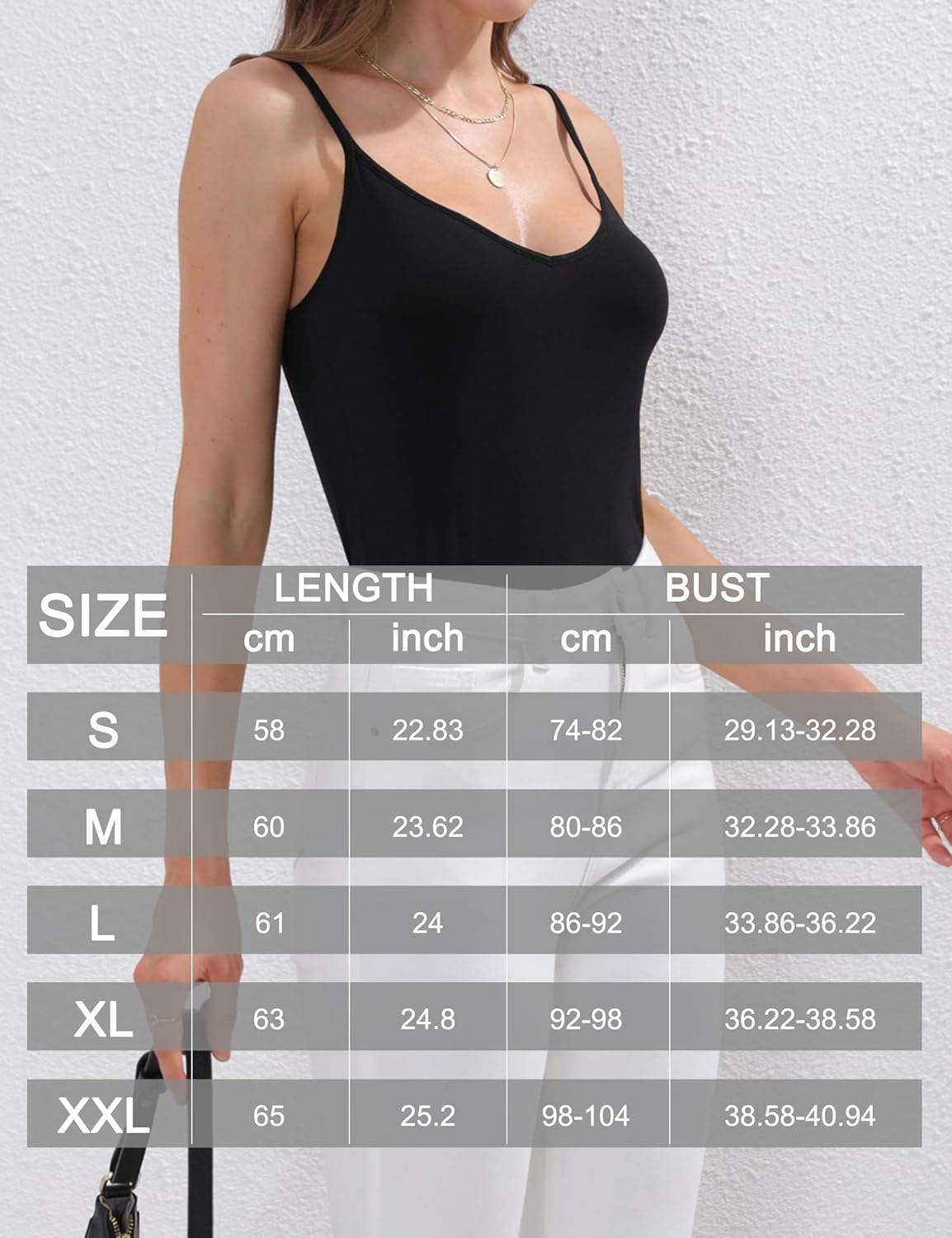 BQTQ 5 Pcs V Neck Camisole Tops for Women Spaghetti Strap Tank Top Womens Camisole Undershirt Slim Fitted Camisoles - Image 6