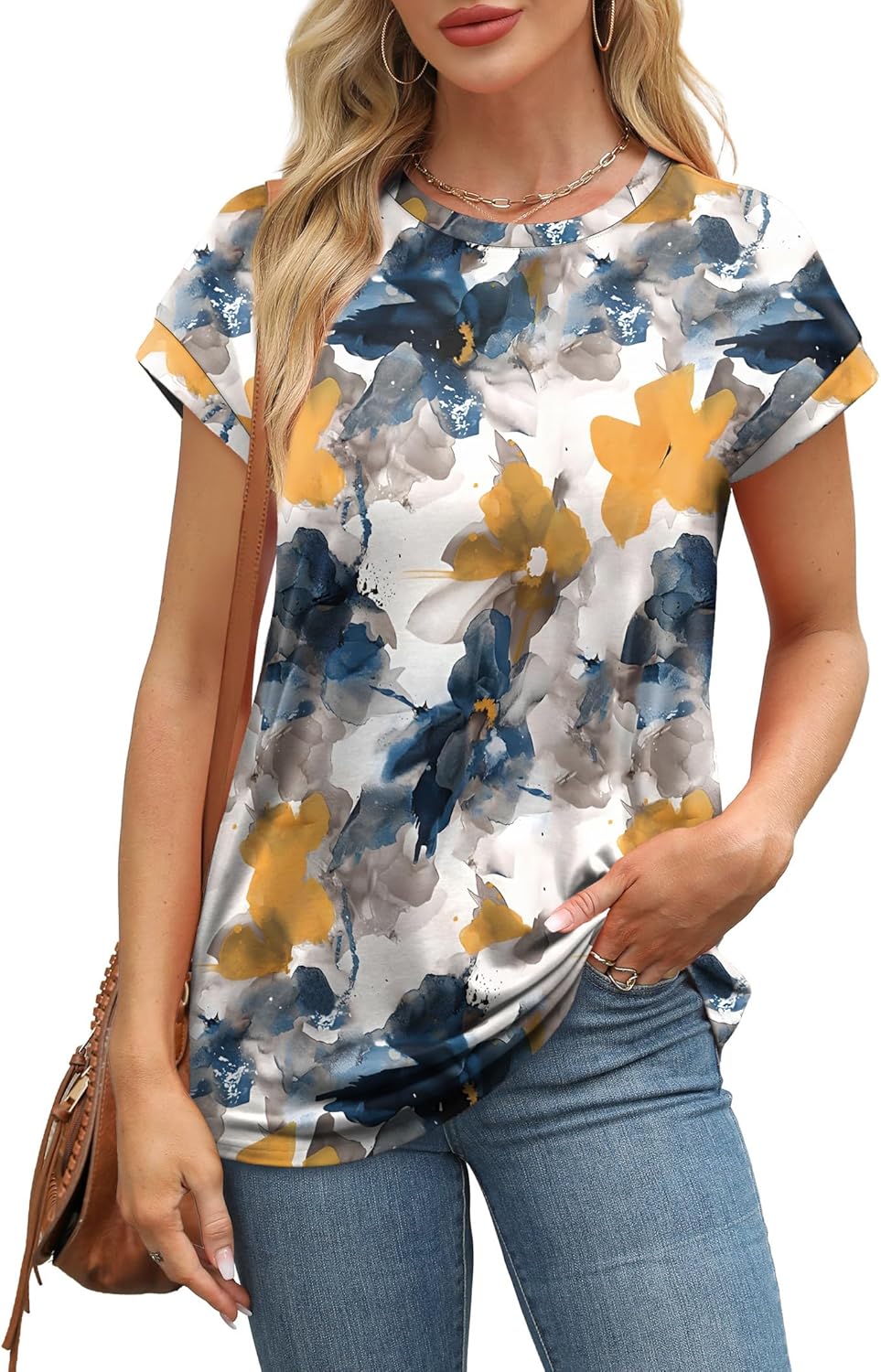 Alaroo Womens Summer Tops Short Sleeve Shirts Crew Neck Tshirt Cute Trendy Tunic Blouses (S-3XL) - Image 2