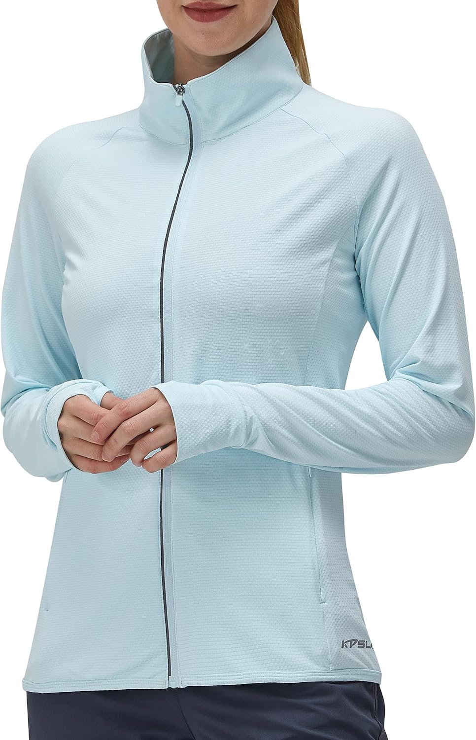 Women's UPF 50+ UV Sun Protection Clothing Long Sleeve Athletic Hiking Shirts Lightweight SPF Zip Up Outdoor Jacket - Image 3