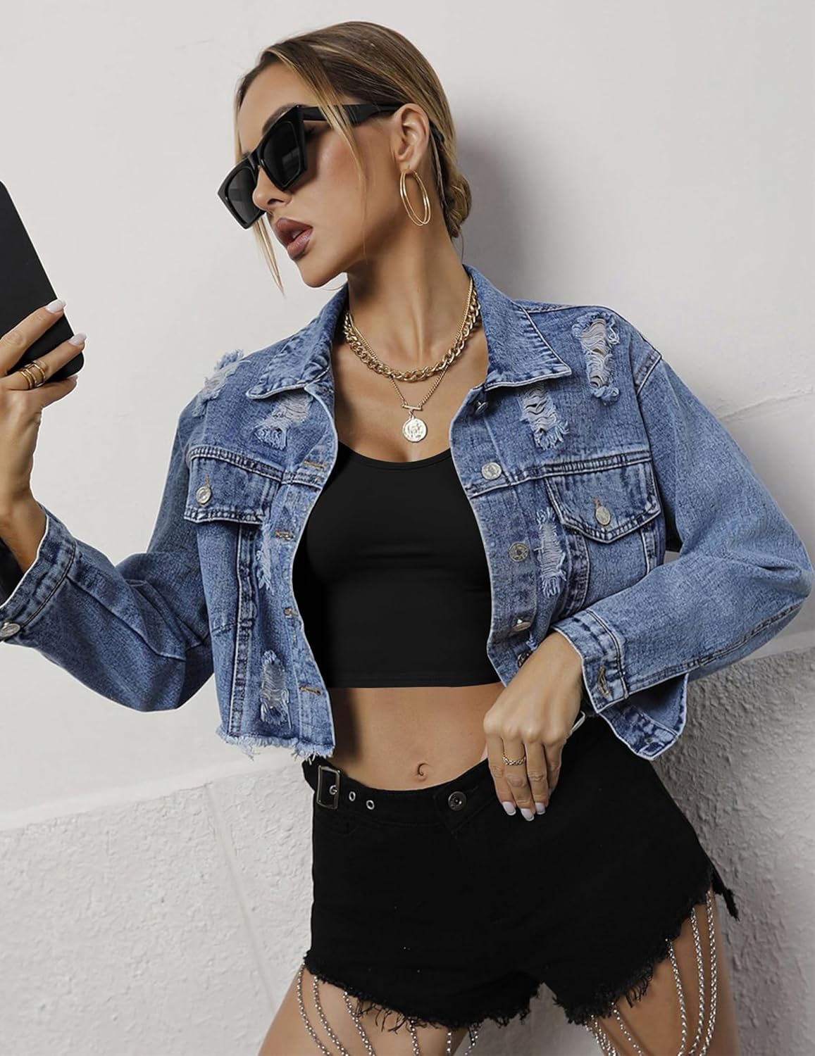 Ekouaer Long Sleeve Crop Tops for Women Scroop Neck Lightweight Basic Base Layer Thermal Undershirts Shirts - Image 4