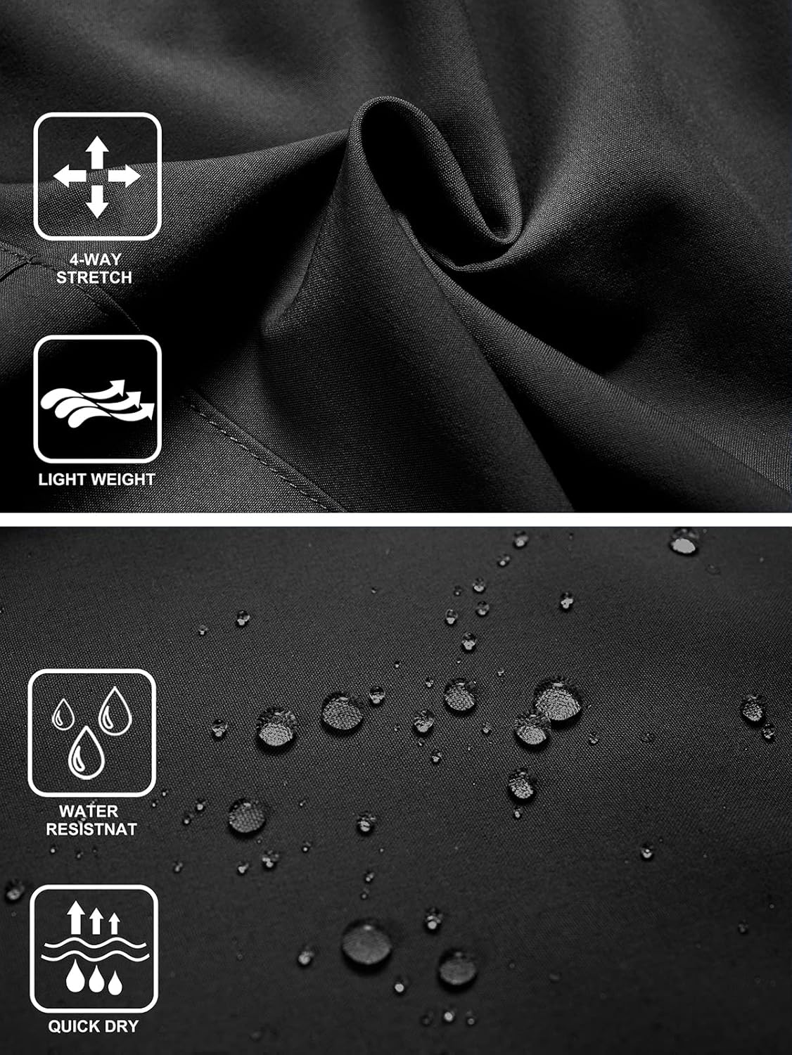 Hugut Women's Lightweight Hiking Cargo Shorts Quick Dry Athletic Shorts Camping Travel Golf Zipper Pockets Water Resistant - Image 5