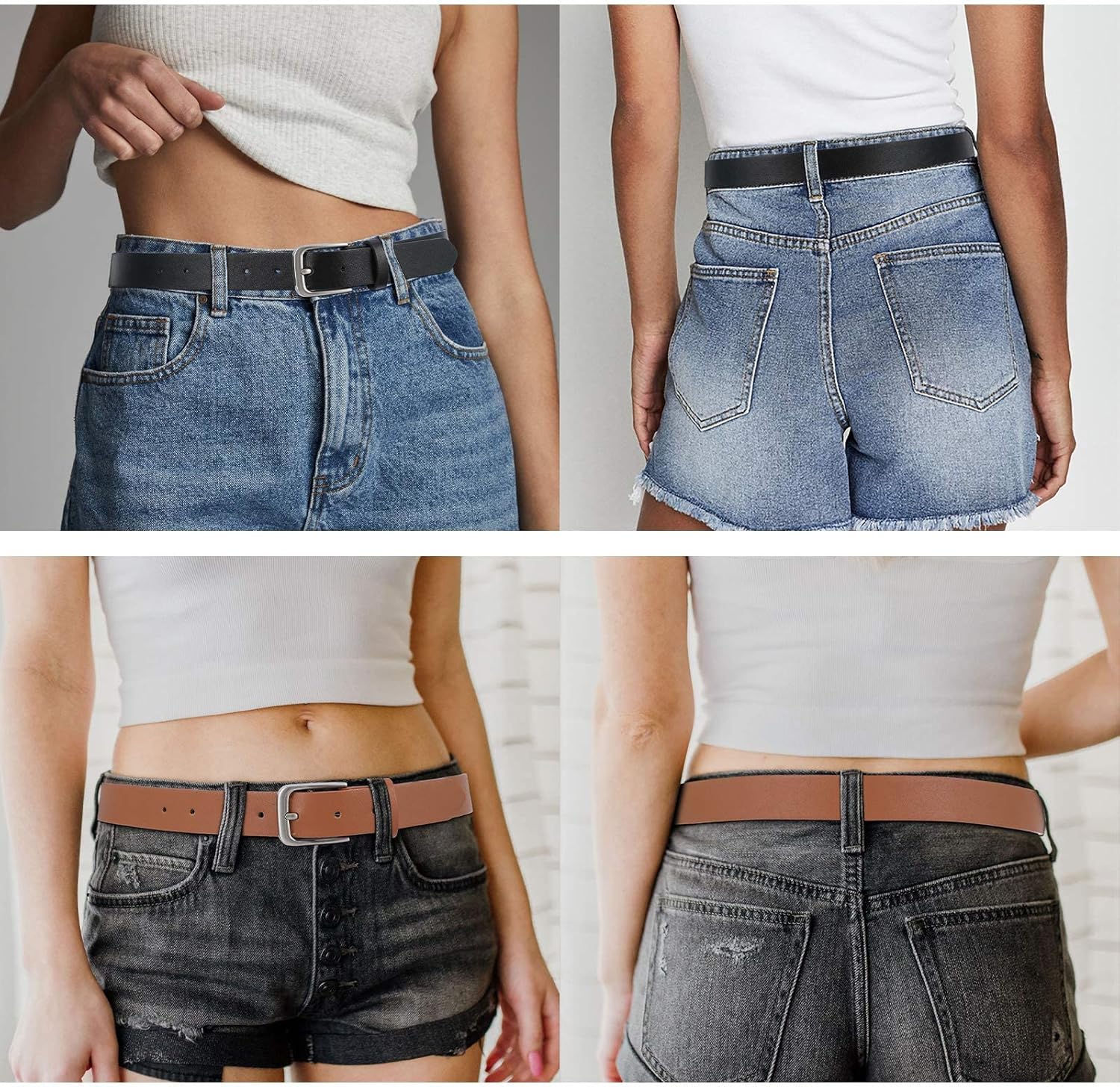 WHIPPY Women Casual Leather Belt for Jeans Pants, Fashion Ladies Waist Dress Belt - Image 3