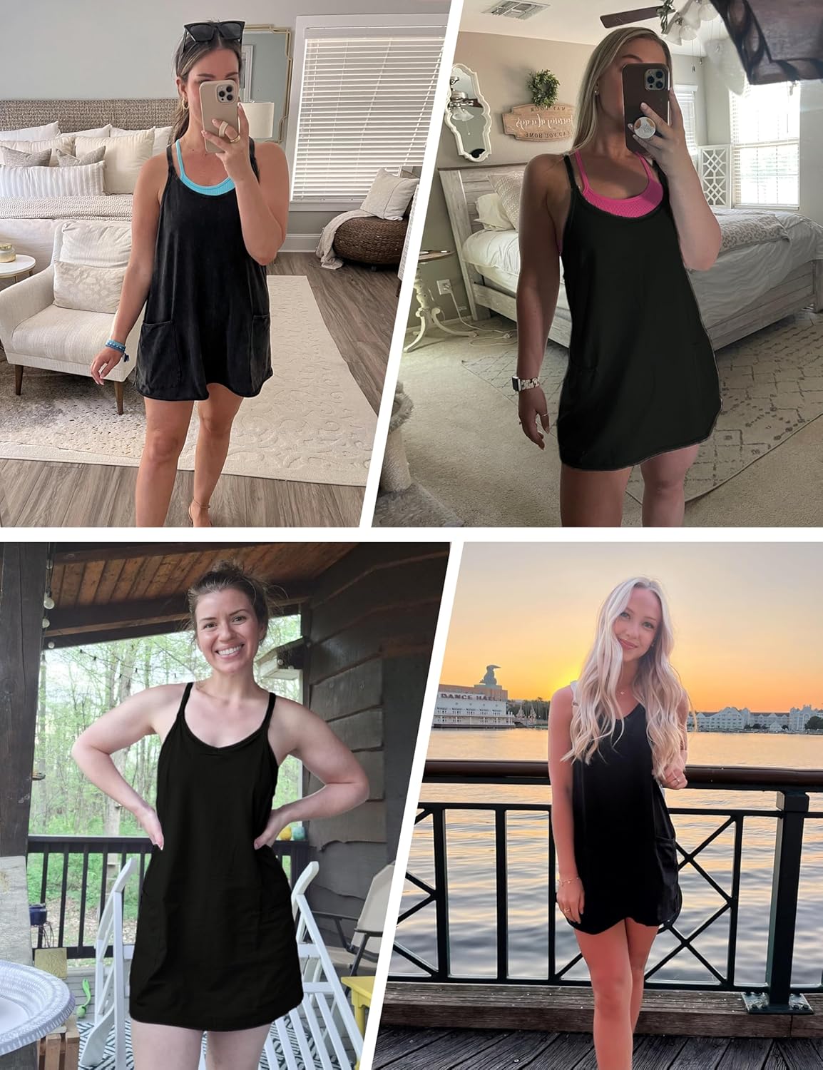 Faleave Women's Summer Sleeveless Mini Dress Athletic Dress Spaghetti Strap Short Tennis Dress with Pockets - Image 3