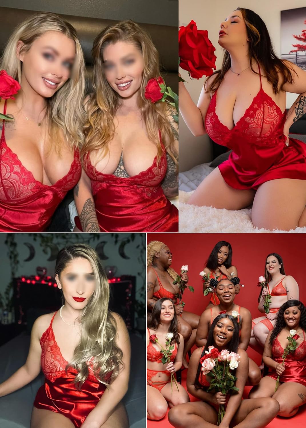 Avidlove Women Lingerie V Neck Sexy Nightwear Satin Sleepwear Lace Chemise Mini Babydoll Nightgown - Image 5
