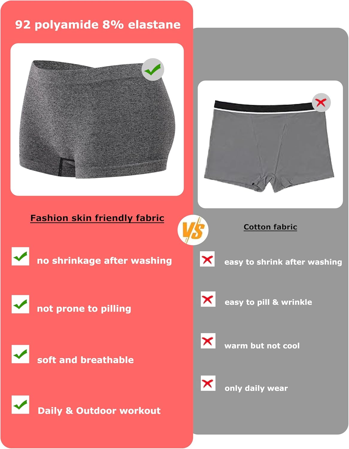 Womens Boyshorts Underwear Seamless Boxer Briefs Full Coverage Soft Stretch Boxer Shorts For Women 4 Pack - Image 3
