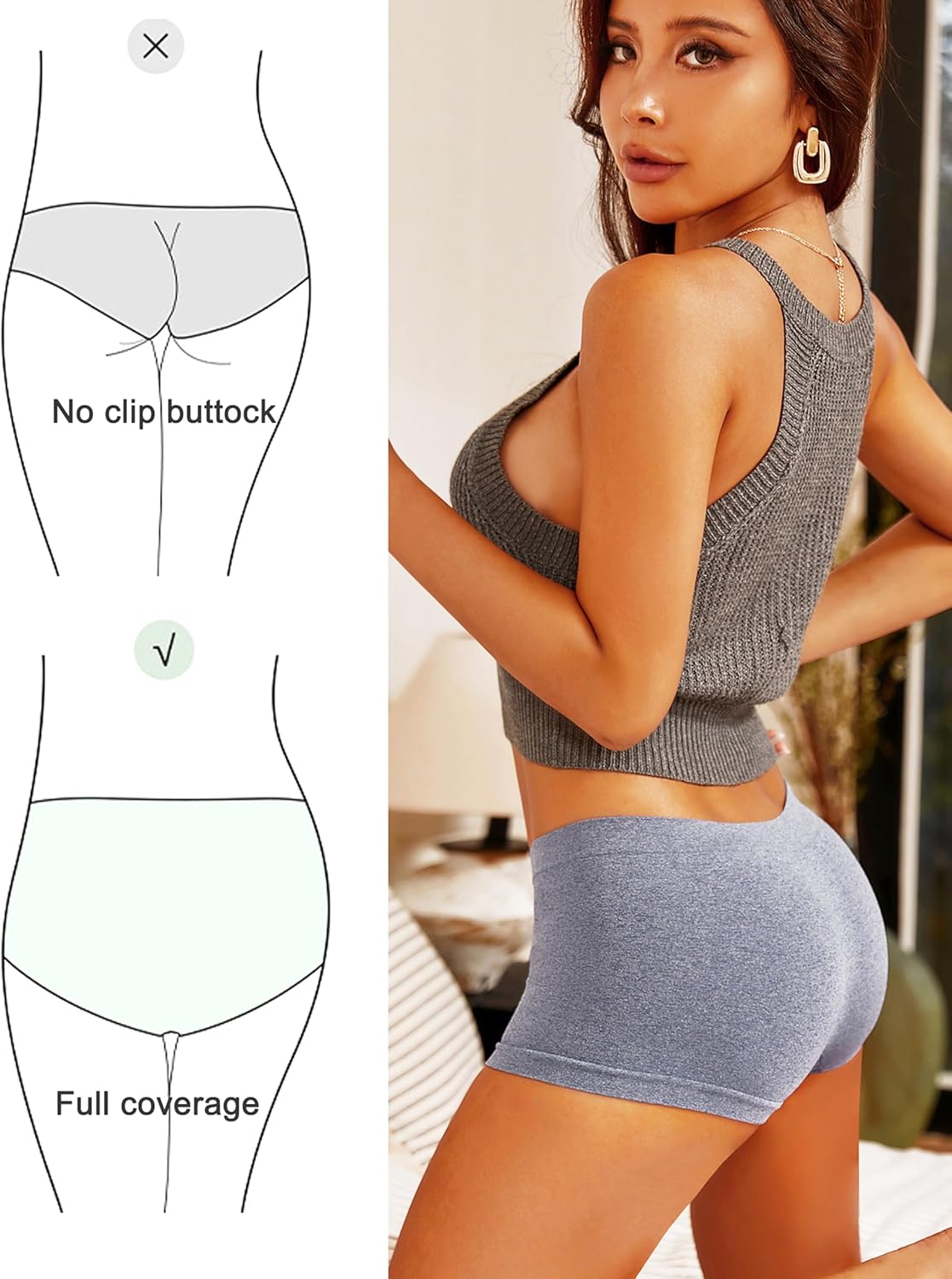 Womens Boyshorts Underwear Seamless Boxer Briefs Full Coverage Soft Stretch Boxer Shorts For Women 4 Pack - Image 8