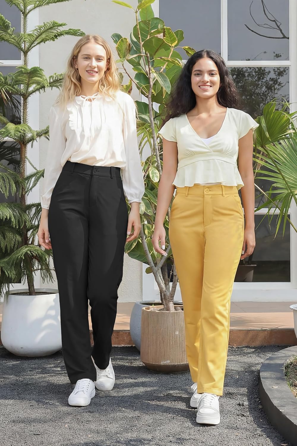 Bamans Dress Pants Women Work Business Pants Tummy Control Office Straight Leg Trousers High Waisted Ladies Slacks - Image 5