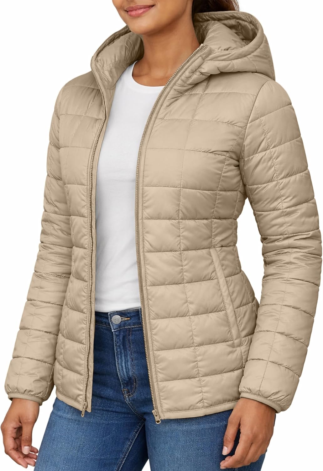 URBAN BUCK Packable Puffer Jacket Women with Hood – 32 Degree Lightweight Quilted Winter Puff Foldable Jacket for Women - Image 2