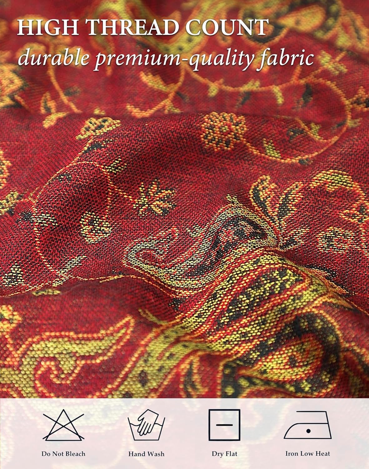 Achillea Reversible Paisley Pashmina Rave Scarf – Exotic Indian Shawls and Wraps for Evening Dresses, Festivals, All Seasons - Image 6