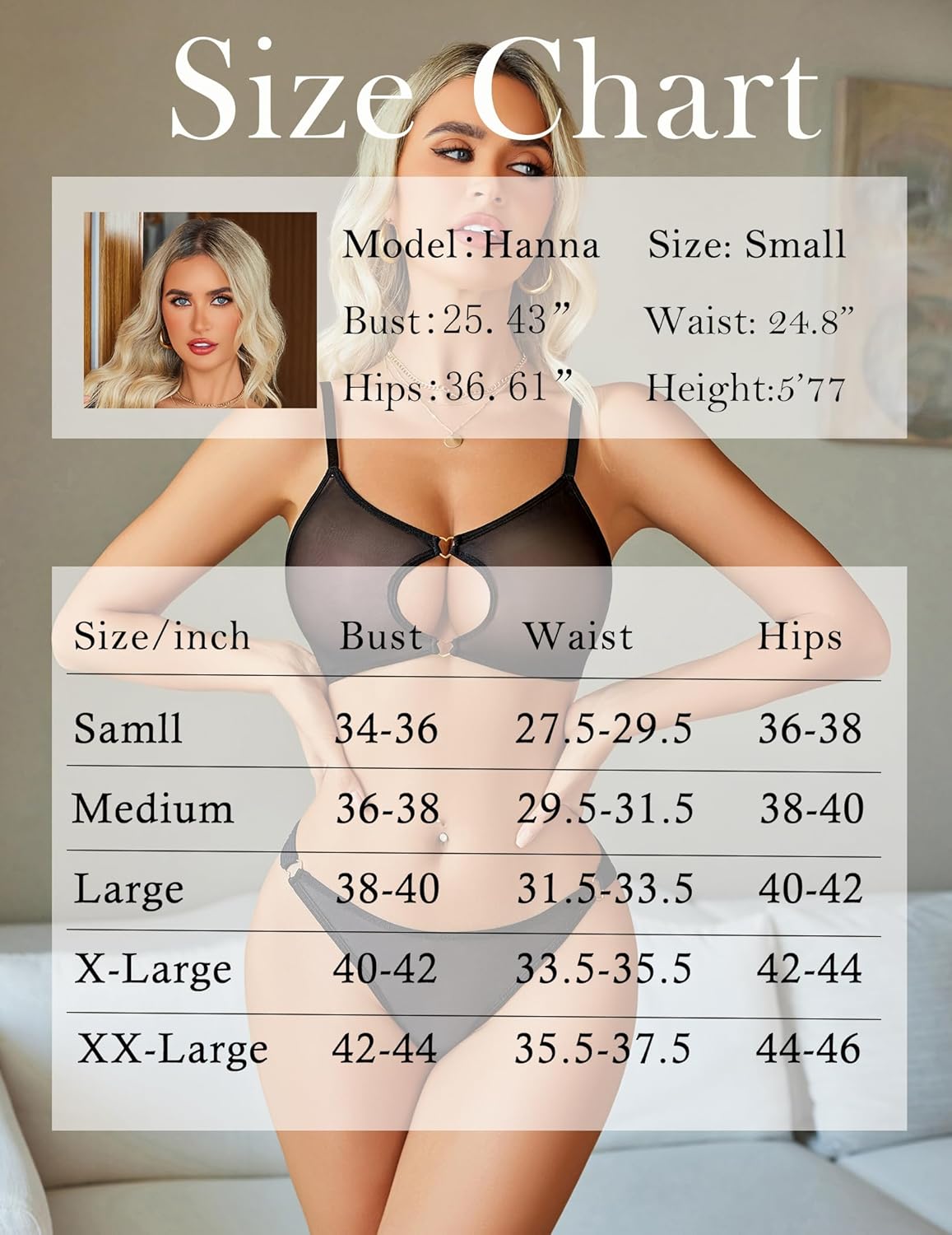 Avidlove Mesh Lingerie Set for Women Cut Out Sexy Bra and Panty Sets 2 Piece Sheer Lingerie - Image 6