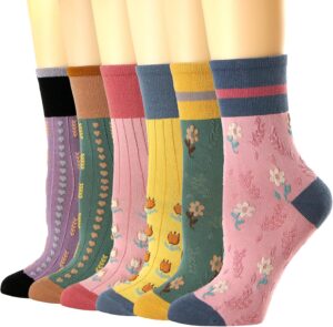 Womens Crew Socks Casual Cotton Soc...