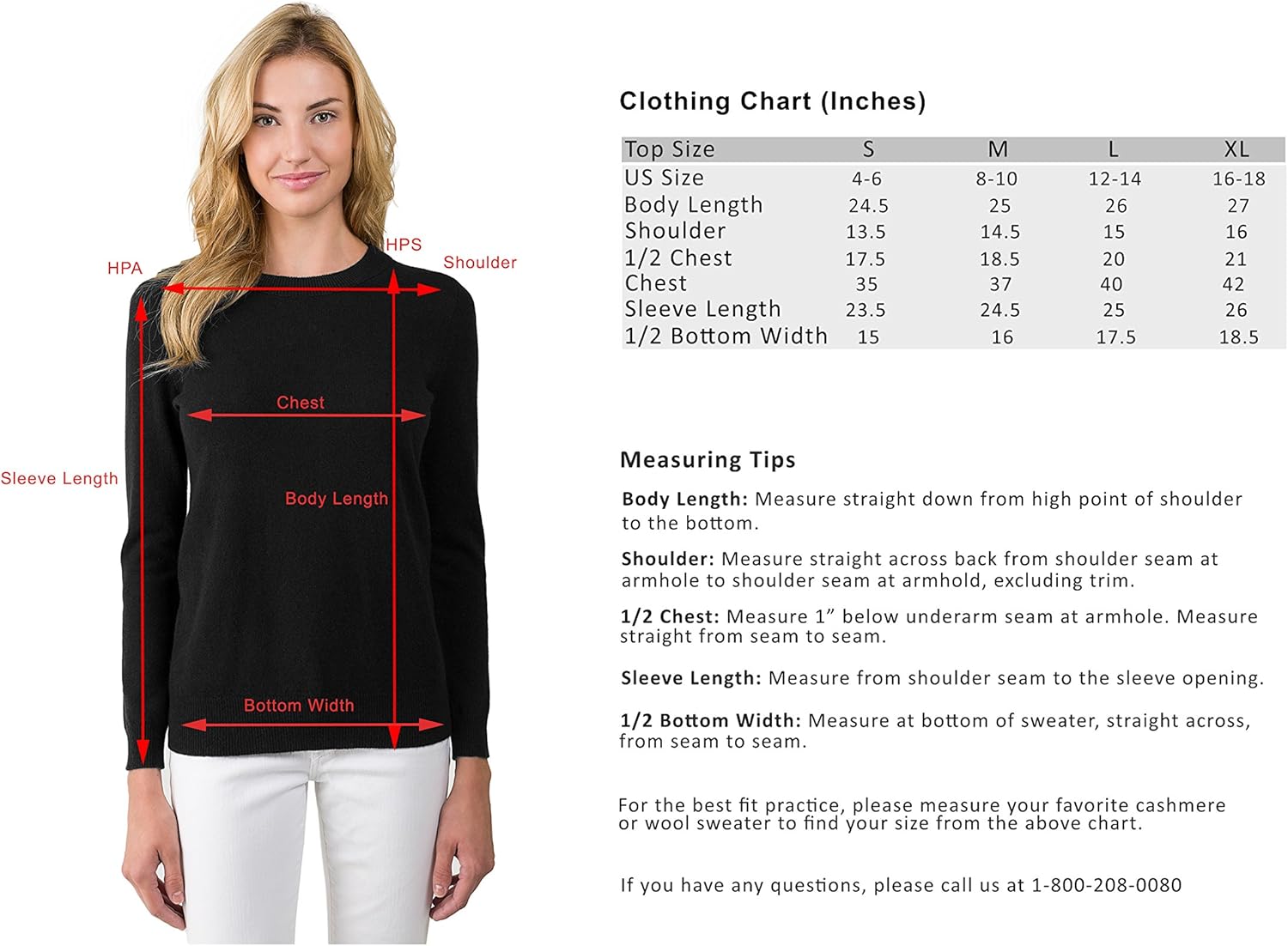 JENNIE LIU Women's 100% Pure Cashmere Crew Neck Sweater, Tight Knit Cozy Soft Hand Washable Long Sleeve Pullover - Image 2