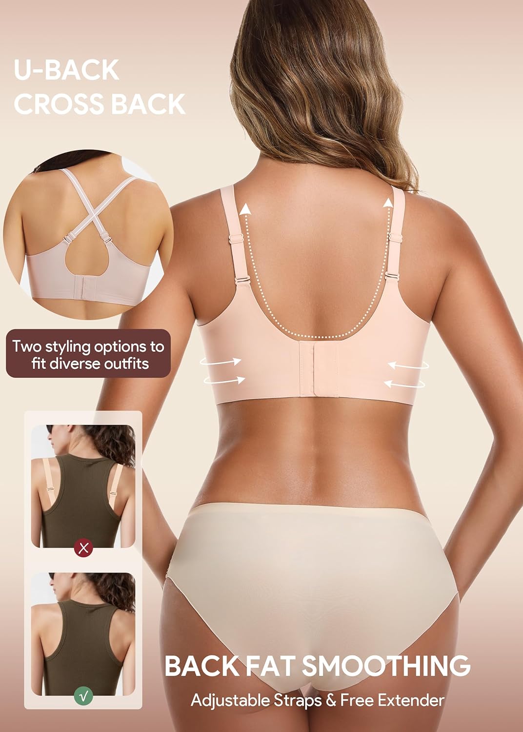 HBselect Jelly Bras for Women No Underwire 3PCS Comfort Wireless Push Up Bras Seamless Scalloped Lift Everyday Bralettes - Image 7