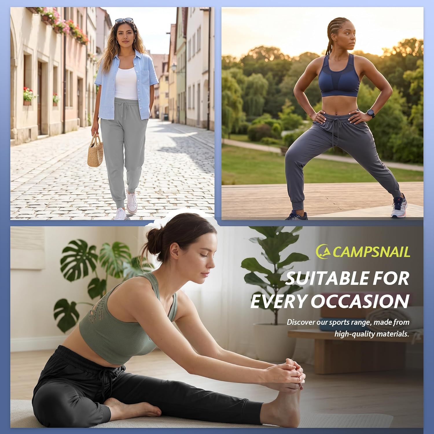 4 Pack Joggers for Women - Sweatpants with Pockets Lightweight Comfy Yoga Pants for Workout Travel Lounge - Image 4