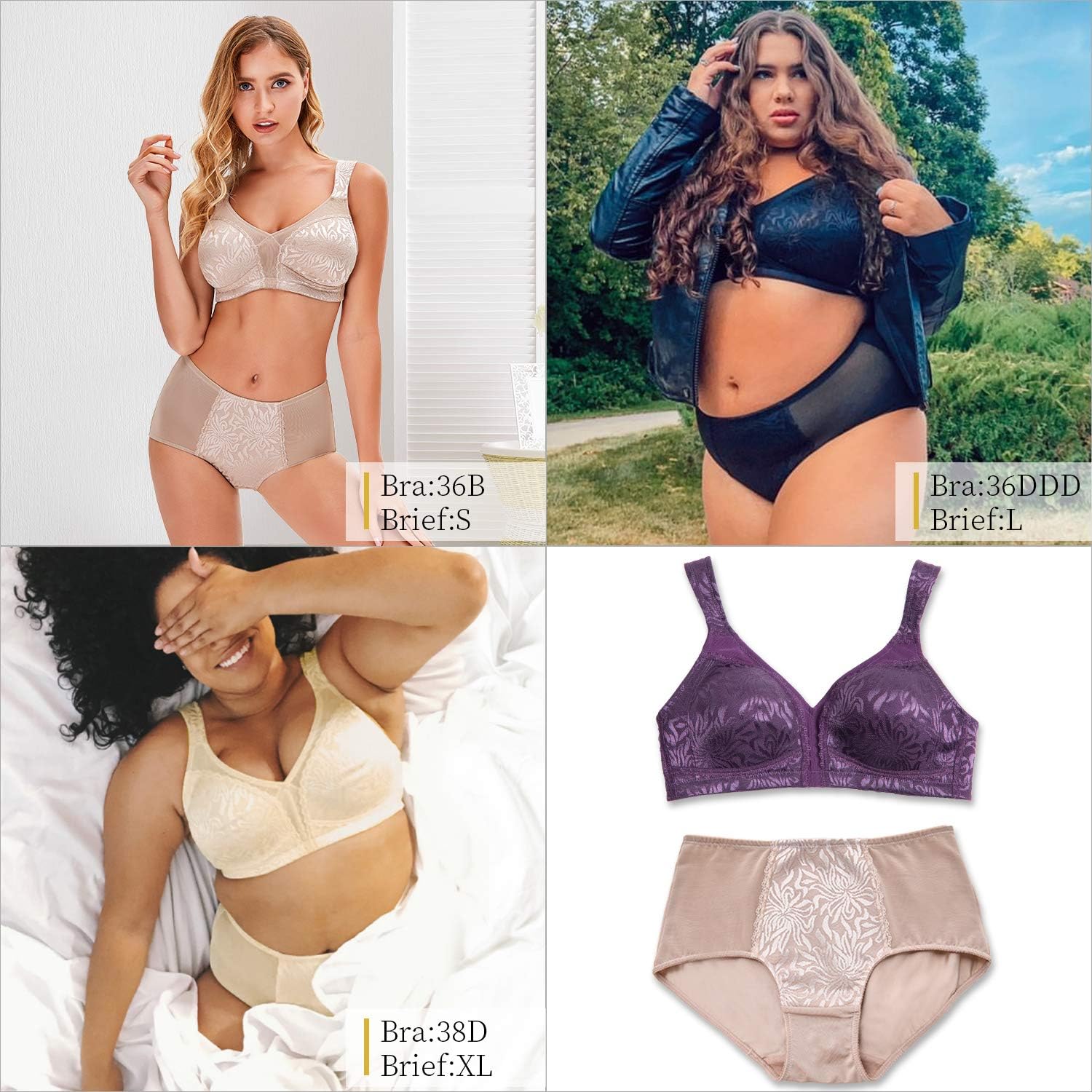 Wingslove Women's Full Coverage Non Padded Comfort Minimizer Wire-Free Bra Plus Size - Image 6