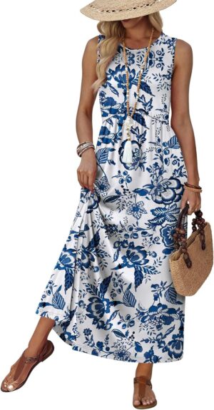 WIHOLL Summer Dresses Babydoll Maxi...