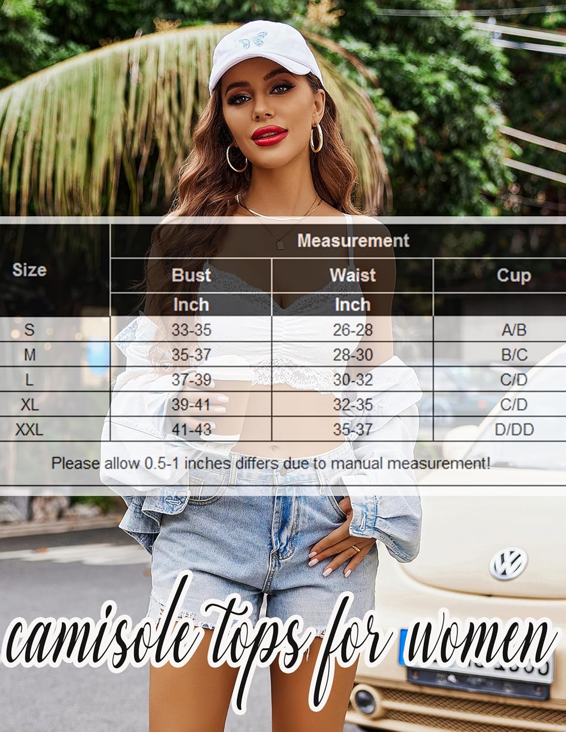 Avidlove Lace Bralette for Women V Neck Cami Tank Y2k Camisoles Adjustable Spaghetti Strap Crop Top - Image 6