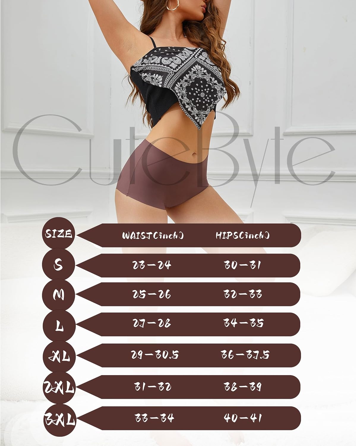 CUTE BYTE Womens Seamless Boy Shorts Underwear Soft Stretch No Show Boxer Shorts Briefs Panties for Ladies 4 Packs - Image 6