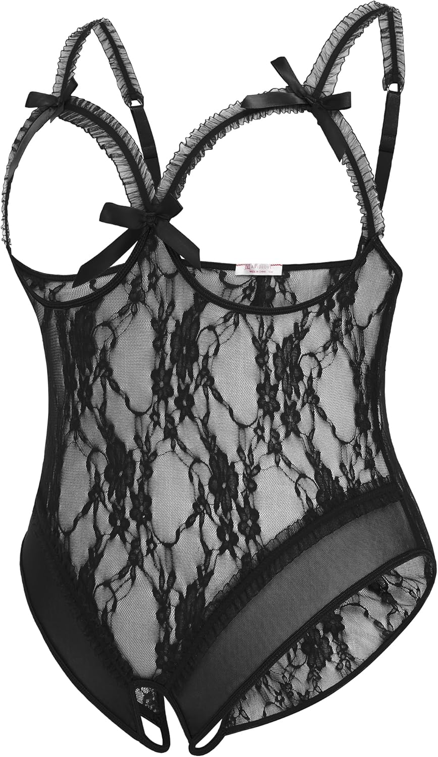 Avidlove Plus Size Lingerie Exotic Teddies Bodysuits One Piece Lace Babydoll Sleepwear - Image 2