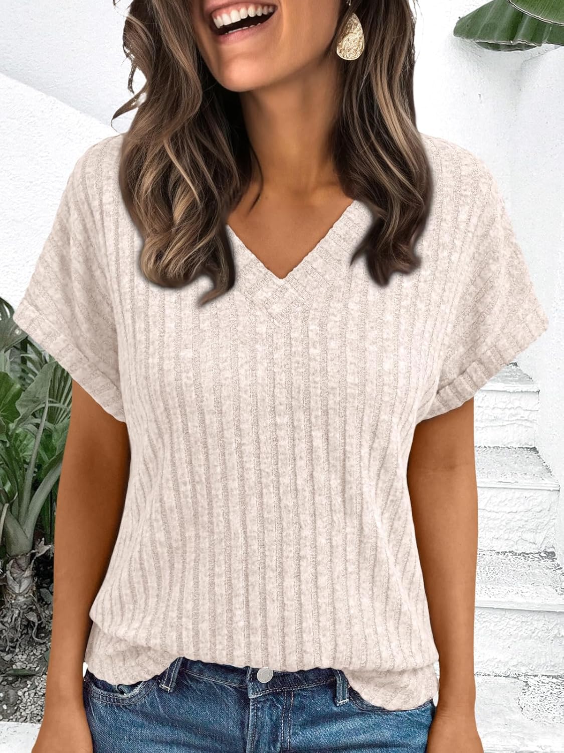AUTOMET Womens Short Sleeve Sweaters 2026 V Neck Cute Summer Tops - Image 6