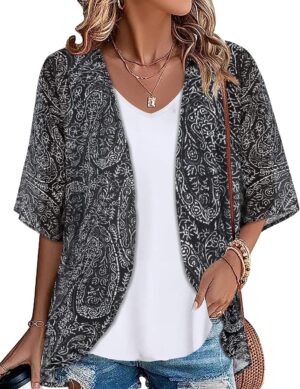 Womens Kimono Beach Cover Up Chiffo...