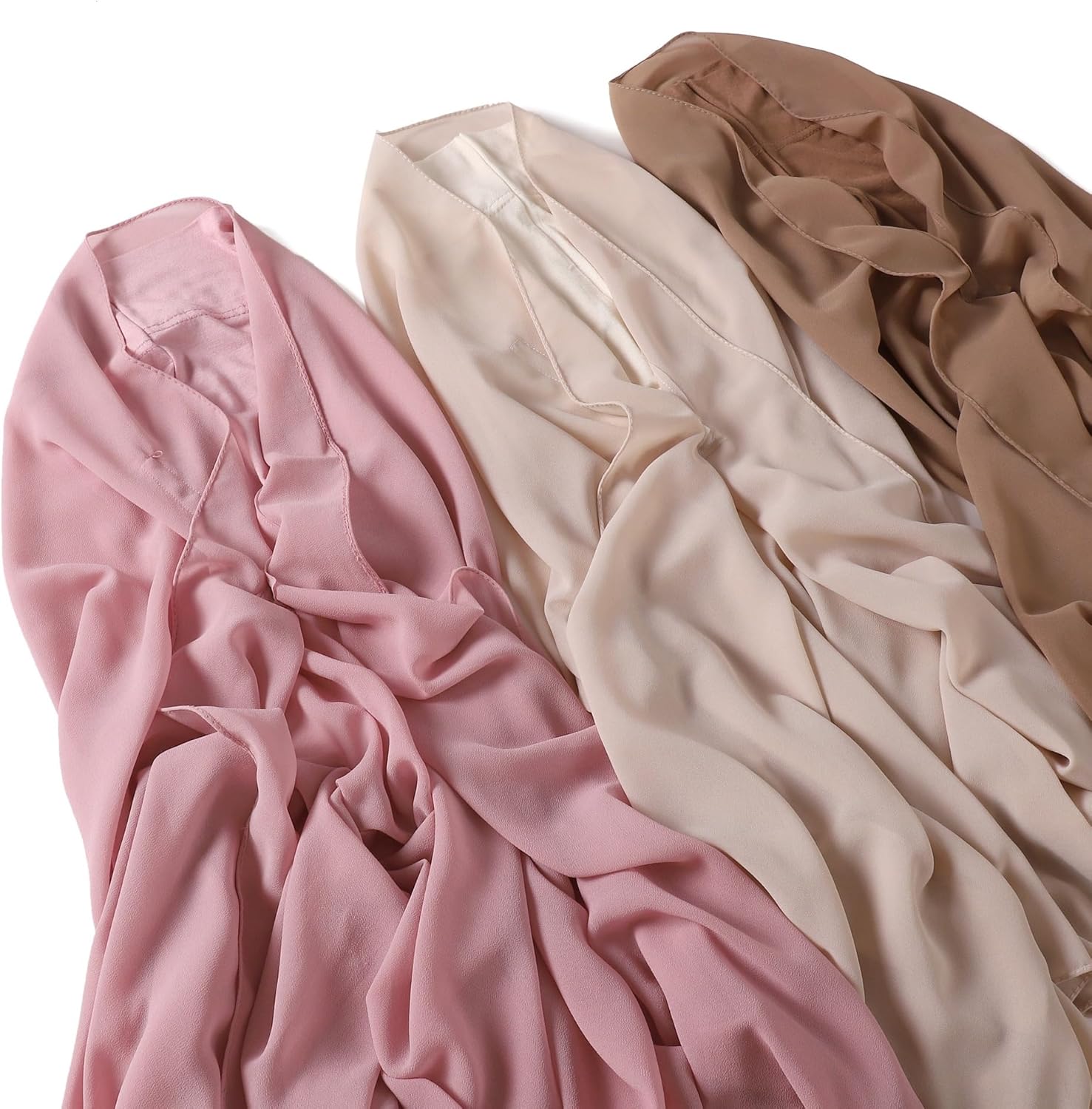 Instant Chiffon Hijab Set 3-in-1 Hijabs Scarf with Built-in Magnets and Undercap Head Wraps with Modal Cap - Image 2