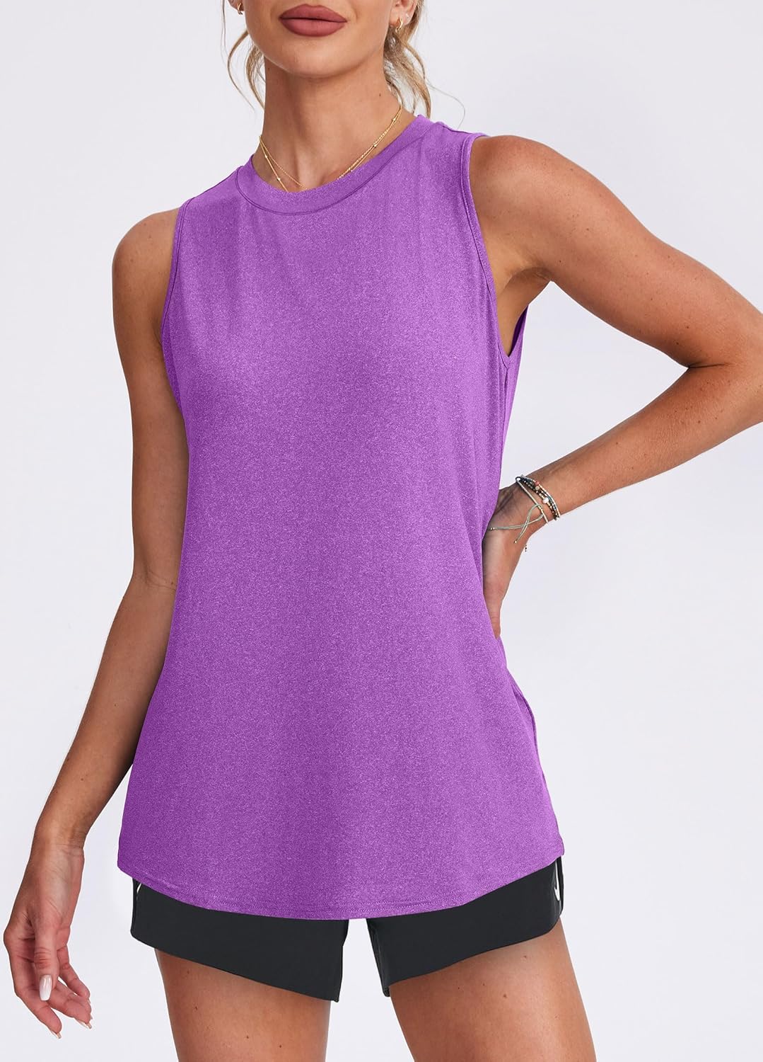 Womens Workout Tank Tops Lightweight Sleeveless Shirts for Women Loose Fit Tops for Athletic Running Tennis Yoga - Image 2