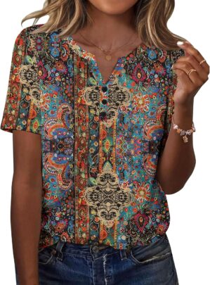 Zeagoo Womens Summer Tops Casual Sh...