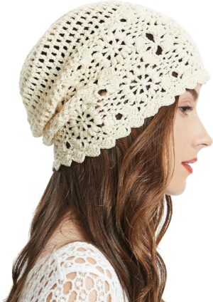 ZLYC Women Cotton Crochet Slouchy B...