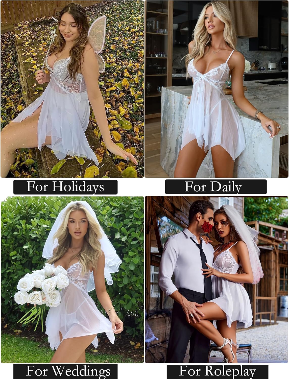 Avidlove Lingerie for Women Lace Babydoll Sleepwear Boudoir Outfits Plus Size Langeray XS-5XL - Image 6