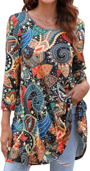 ENMAIN Women’s 3/4 Sleeve Tun...