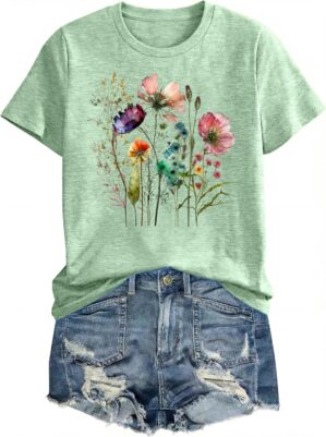 Graphic Tees for Women Casual Short...