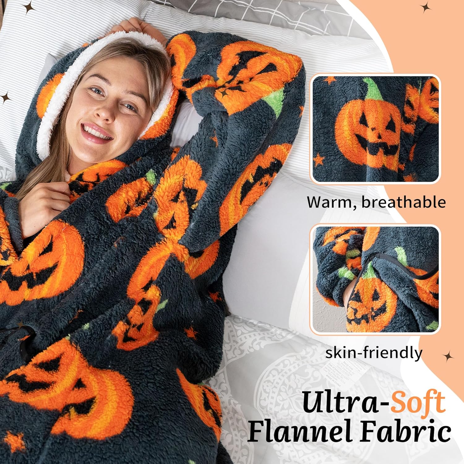 Capecage Blanket Hoodie, Long Hooded Blanket Sweatshirt as Birthday Gifts for Women Men, Long Wearable Blanket for Women Men. - Image 4