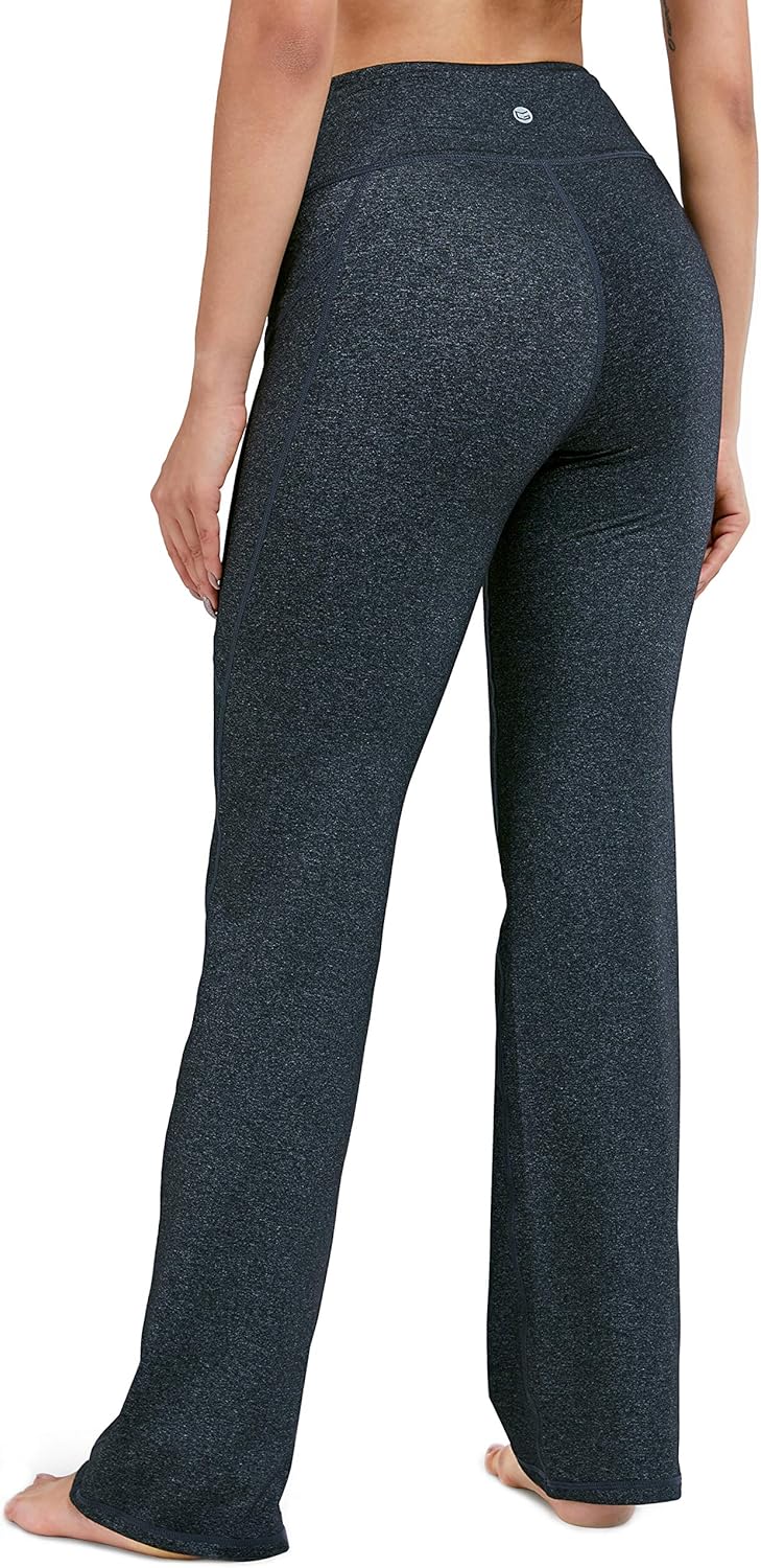 28"/30"/32"/34" Inseam Women's Bootcut Yoga Pants Long Bootleg High-Waisted Flare Pants with Pockets - Image 3