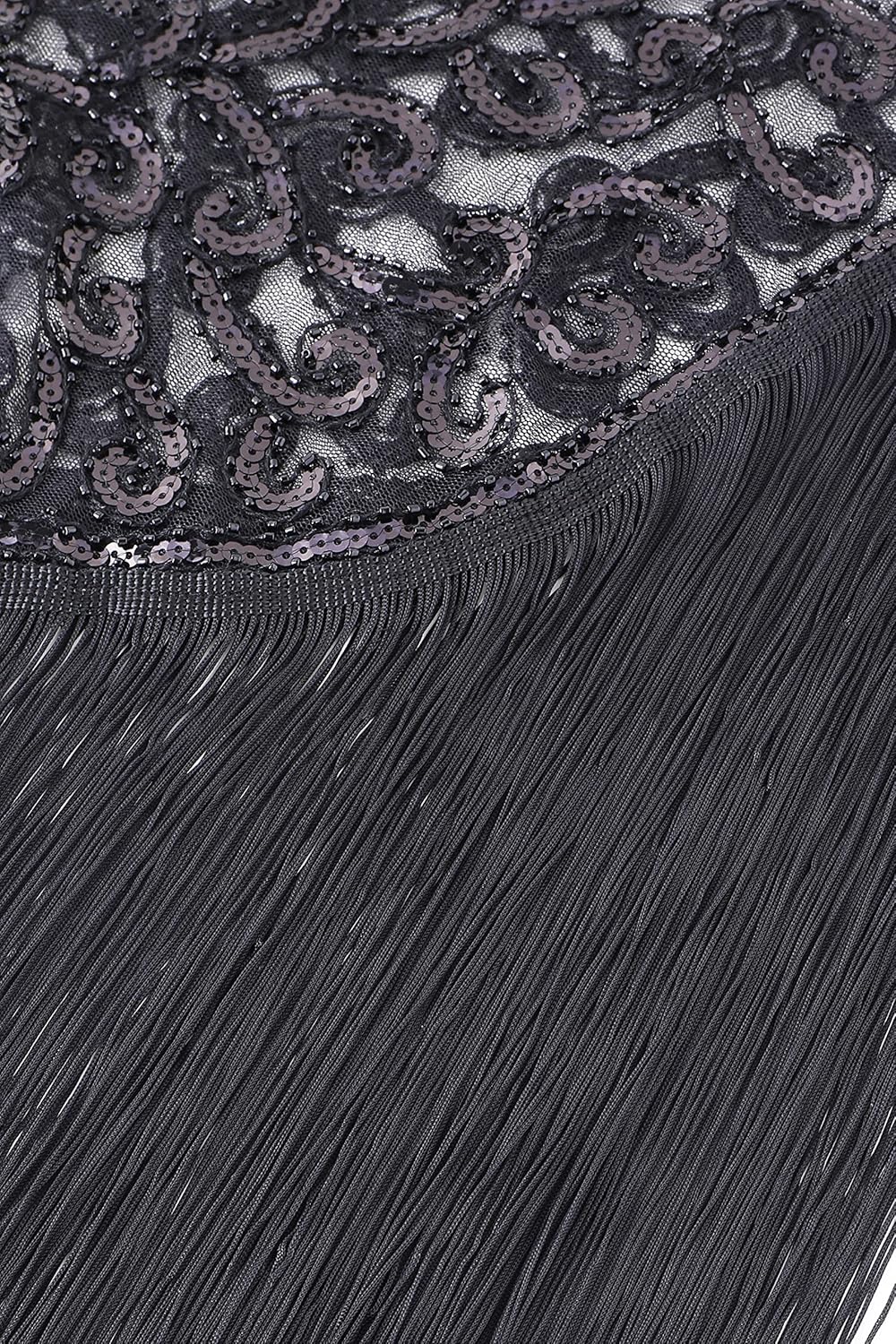 BABEYOND 1920s Shawl Wraps Long Fringed Evening Cape Sequin Beaded Party Shawl - Image 6