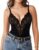 Popilush Shapewear Bodysuits for Women Lace Corset Tops Tummy Control V Neck Sleeveless Body Suit Thongs