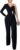 CHICME Women’s One Piece Jumpsuit Asymmetrical Wide Leg Evening Romper with Crystal Shoulder Strap and Waist