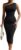 LAGSHIAN Women’s Sexy Bodycon One Shoulder Sleeveless Ruched Midi Club Party Dress