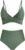 Amy Babe Women’s High Waisted Bikini Sets Push Up Twist Front Spaghetti Straps Ruched Two Piece Swimsuit Bathing Suit