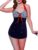 Ekouaer Womens One Piece Swimsuits Vintage Striped Skirt Bathing Suit Vintage Retro Push Up Swimwear