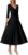 A Line Sleek Satin V Neck Tea-Length 3/4 Sleeve Wedding Guest Dresses for Women with Pleats LZ014