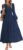 MEROKEETY Spring Summer Midi Dresses for Women 2026 Fall Casual Vacation Long Sleeve V Neck Tiered Cotton Maxi Dress Pockets