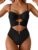 Eomenie Womens Cutout One Piece Swimsuit with Ring Linked Sexy Monokini Bathing Suit for Beach Vacation