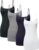 Long Cotton Camisole Spaghetti Strap Tank Top for Women Basic Cami Tops Womens Undershirts – Pack 1-4