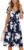 OUGES Casual Summer Dress for Women Wrap V Neck A Line Midi Dresses with Pockets