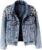 Kedera Women’s Jean Jacket Embroidered Rivet Pearl Short Denim Jacket Coat